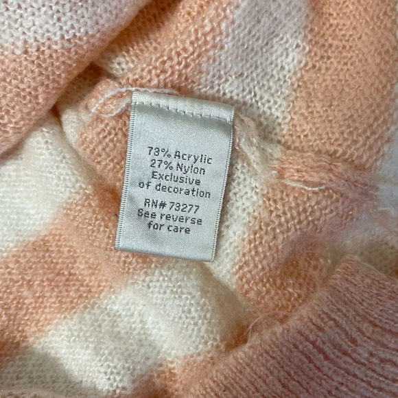 LC Lauren Conrad Peach & White Striped Open Back Knit Sweater Medium Women’s - Picture 11 of 12